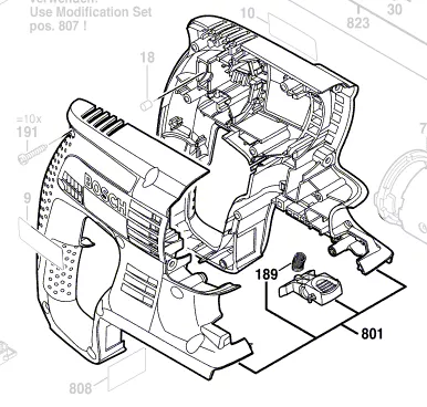 Coquille GBH 36 VF-LI / GBH 36 V-LI Bosch